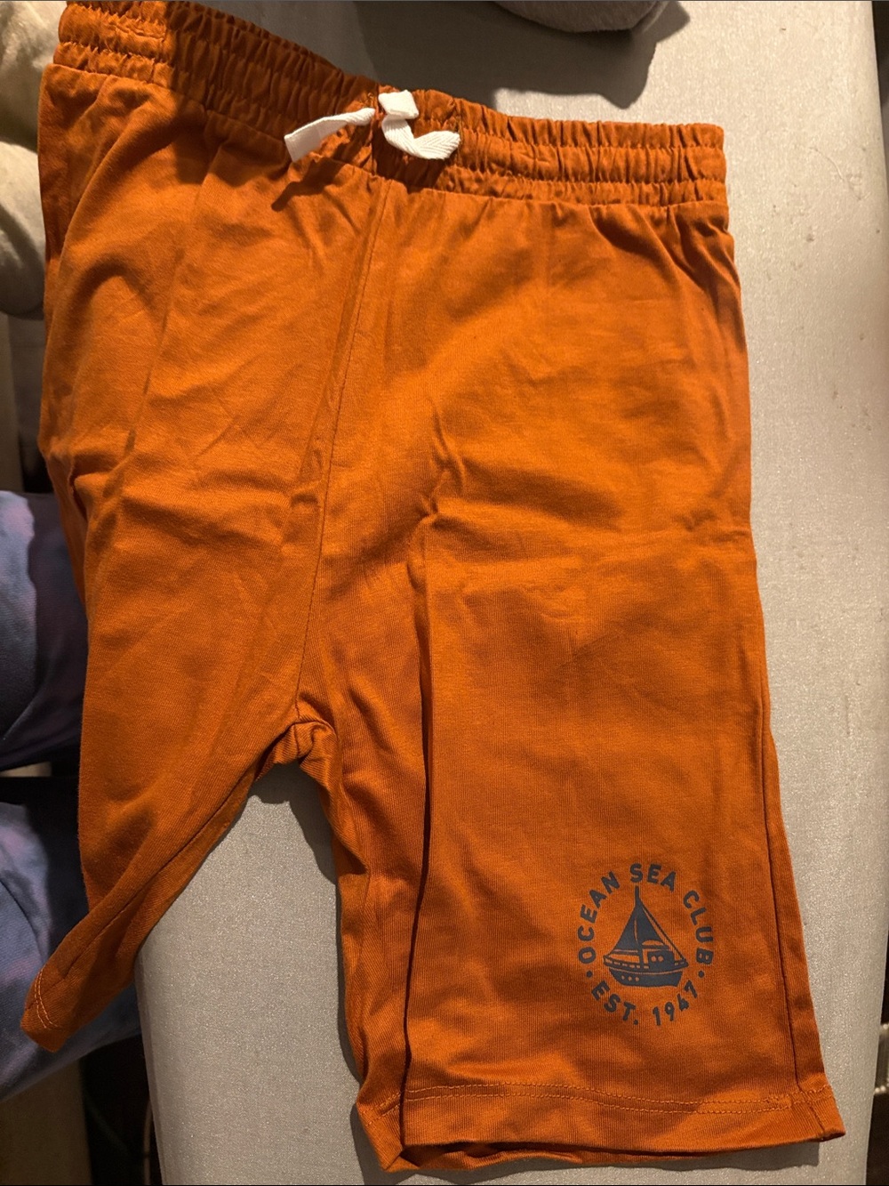 H&M Orange Drawstring Kids Shorts with Nautical Logo